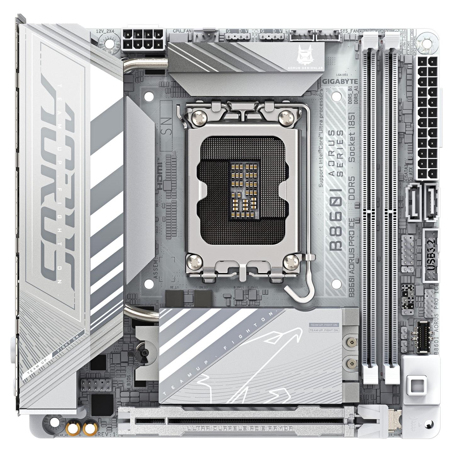 Pllakë Amë MB Intel Gigabyte B860I AORUS PRO ICE, LGA1851, Intel B860, Mini-ITX, DDR5, Wi-Fi 7, 2.5GbE - 2