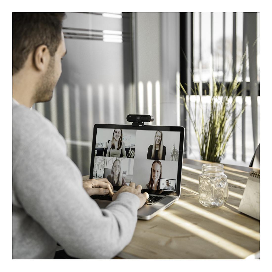 Webcam Hama C-600 Pro, Full HD 1080p, 30 fps, 90°, Autofokus, USB-A, Mikrofon Stereo - Zezë - 4