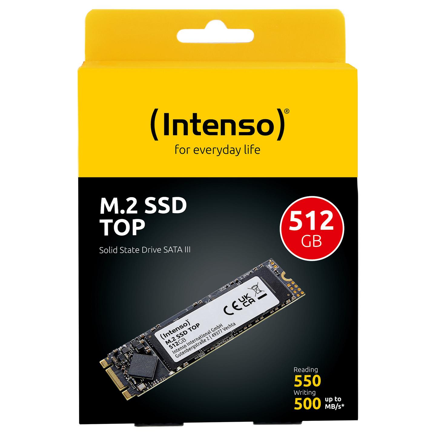 SSD e Brendshme Intenso Top / 512GB / M.2 2280 / SATA III / 550MB/s Lexim / 500MB/s Shkrim - Gjelbër - 3