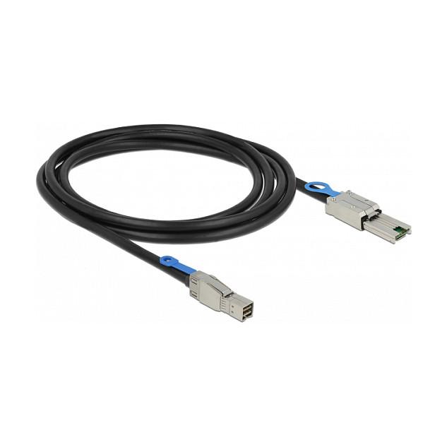 Kabllo SAS DeLOCK 83572, Mini SAS HD SFF-8644 në Mini SAS SFF-8088, 2m, 6 Gbit/s – Zezë - 2
