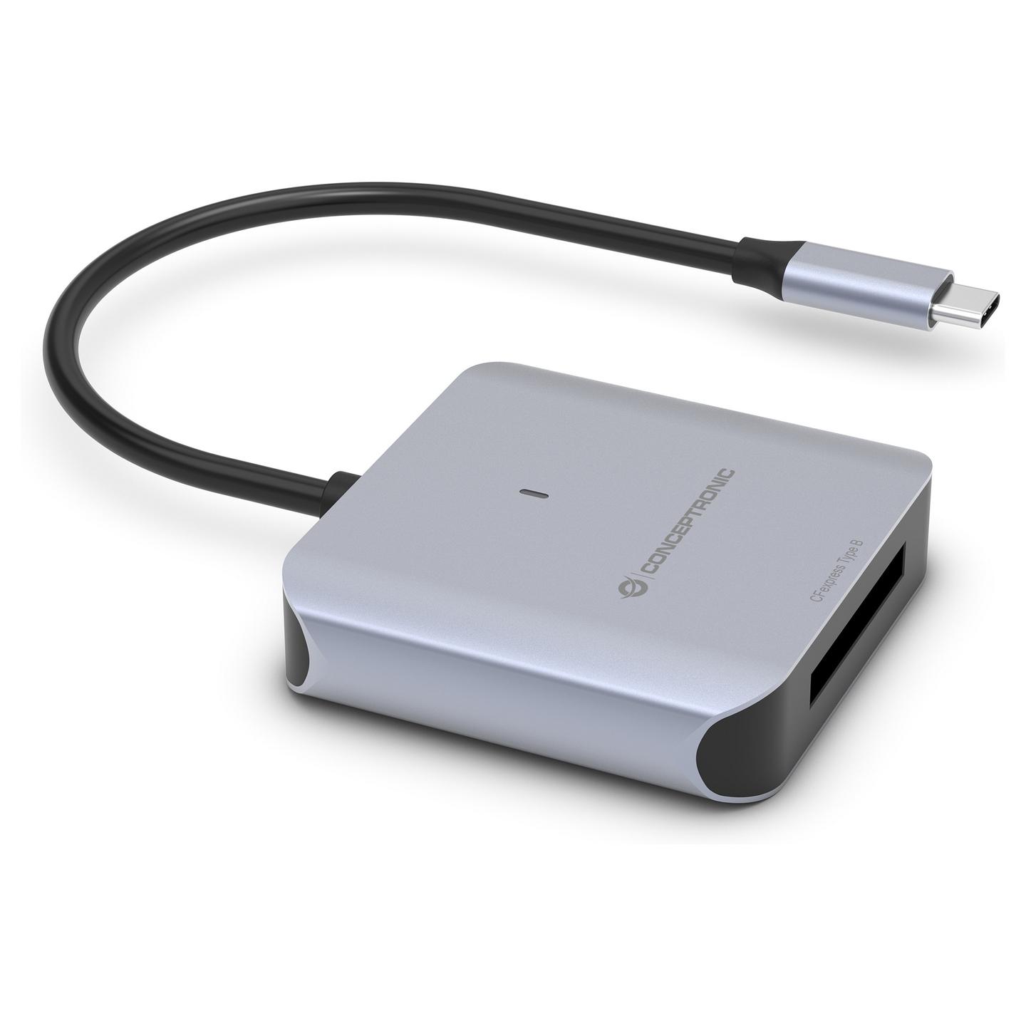 Lexues Kartelash Conceptronic BIAN08G / CFexpress 2.0 Type B / USB 3.2 Gen 2 / USB-C / 10 Gbit/s - Gri - 2