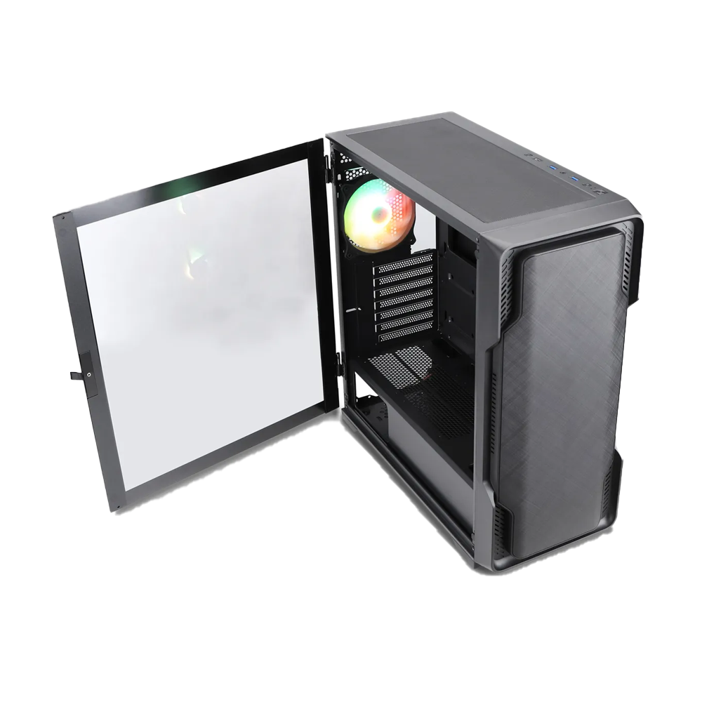 Kasë PC Nanoxia DS-9G ARGB / Midi Tower / E-ATX + ATX / 3x 120mm + 1x 120mm ARGB Fan / Tempered Glass - Zezë - 2