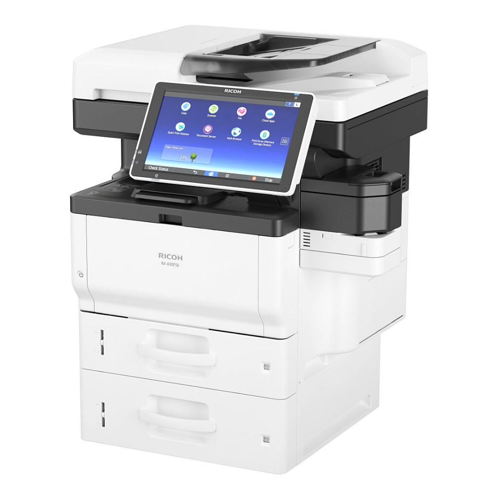 Printer Multifunksional Monokrom Ricoh IM 350FSE / Laser / A4 / 1200 × 1200 DPI / 35 ppm / Duplex / 2 GB / 320 GB / 10.1" Touchscreen / Ethernet / USB - Zezë/Bardhë - 4