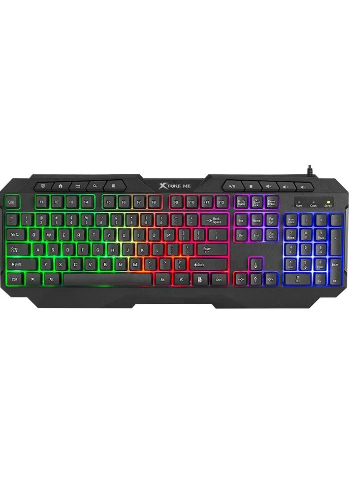 Combo (Tastierë, Maus, Kufje & Mouse Pad) XTRIKE ME CMX-415 EN / QWERTY / Membrane / 114 Tasta / RGB LED / Maus 8000 DPI / Kufje 40mm / Mikrofon / USB – Zezë - 2