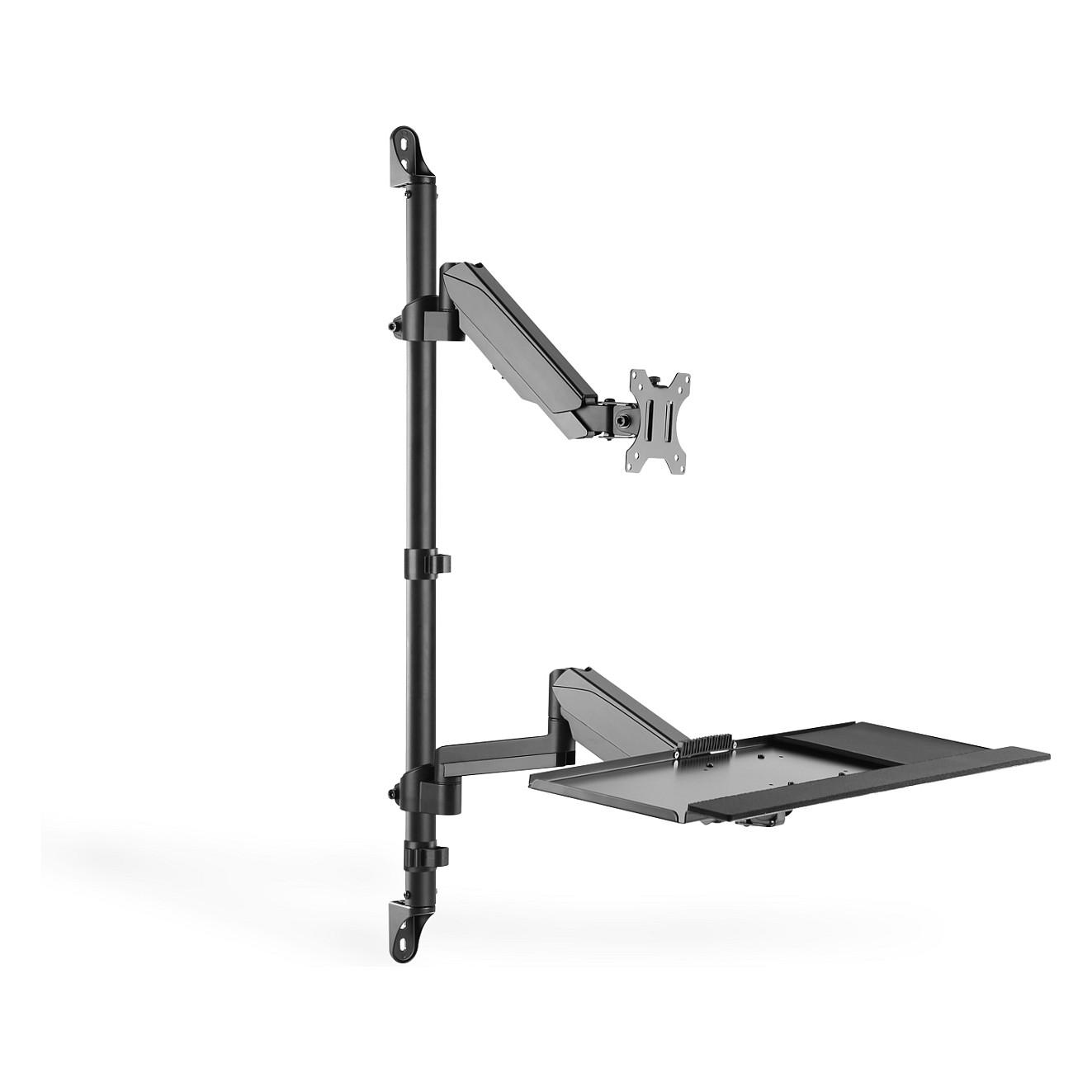 Mbajtëse për Monitor DIGITUS DA-90372 / 1 Monitor / 17"-32" / 8kg / VESA 75x75-100x100 / Montim në Mur / Sit-Stand - Zezë - 3