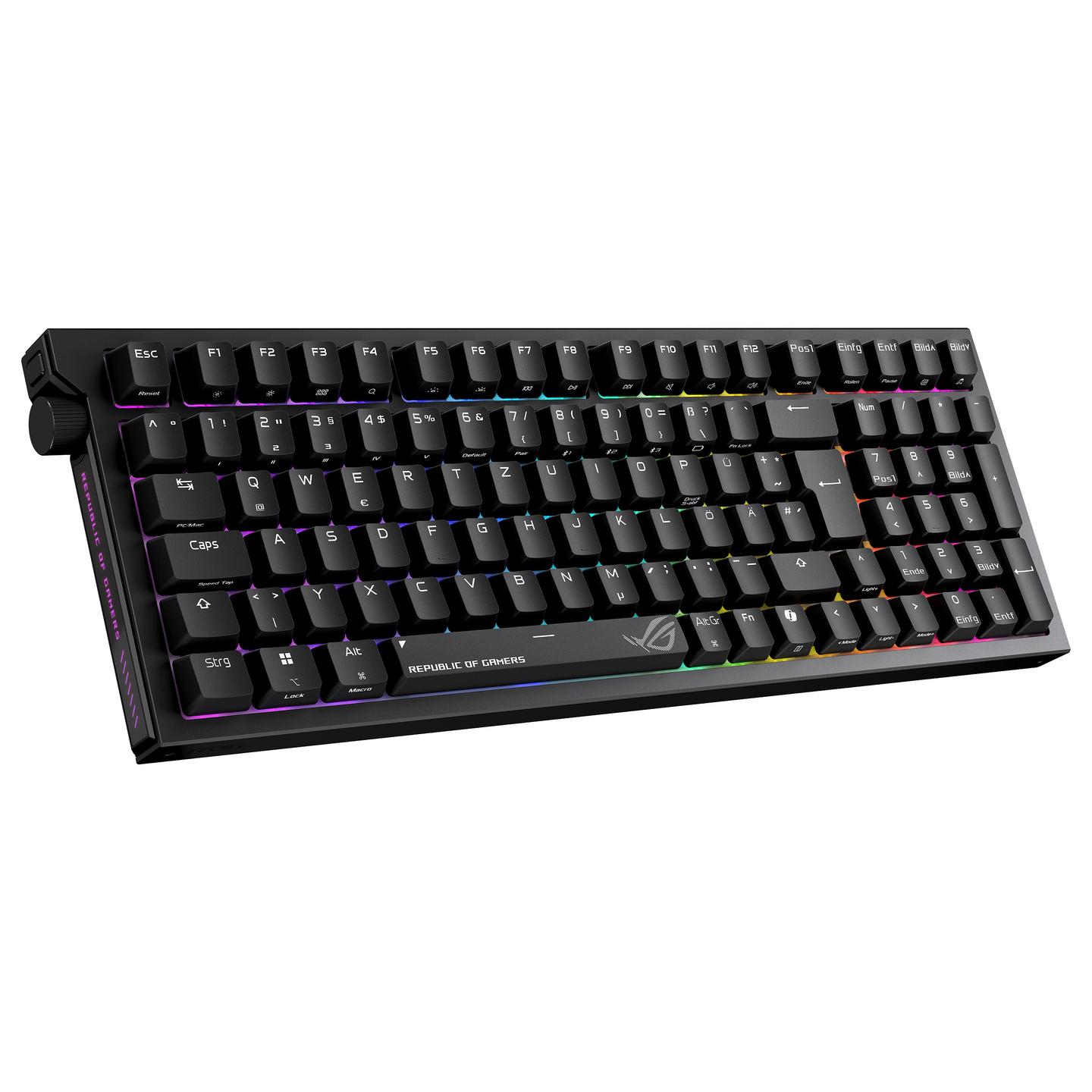 Tastierë Gaming ASUS ROG Strix Morph 96 Wireless / Wired & Wireless / QWERTZ / Mekanike / RGB LED - Zezë - 3