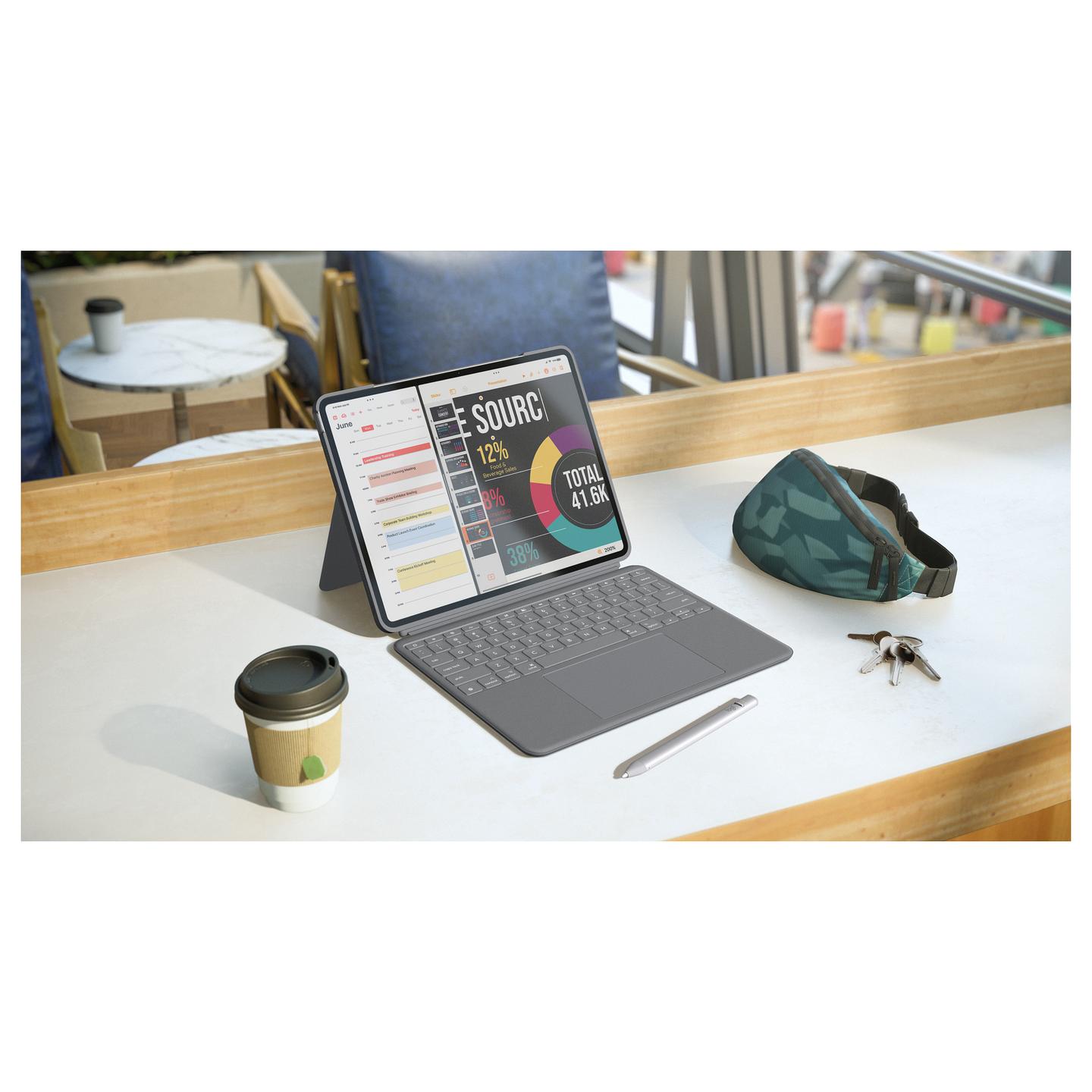 Aksesorë për Tablet Logitech Combo Touch / iPad Air 13" M2 / QWERTY / UK English / Trackpad / Smart Connector / Backlit - Gri - 8