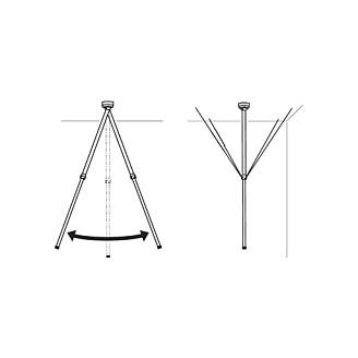 Mbajtëse Teleskopike për Tavan Axis T91B50, 1–2.136 mm, Kapacitet 10 kg, Rrotullim ±45°, IK10, NEMA 4X – Bardhë - 2