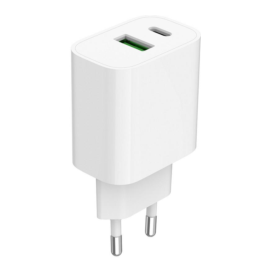 Adapter Gembird TA-UC-PDQC20-01-W / 20W / 1x USB-C PD 20W / 1x USB-A QC 3.0 20W / 2-Port – Bardhë - 3
