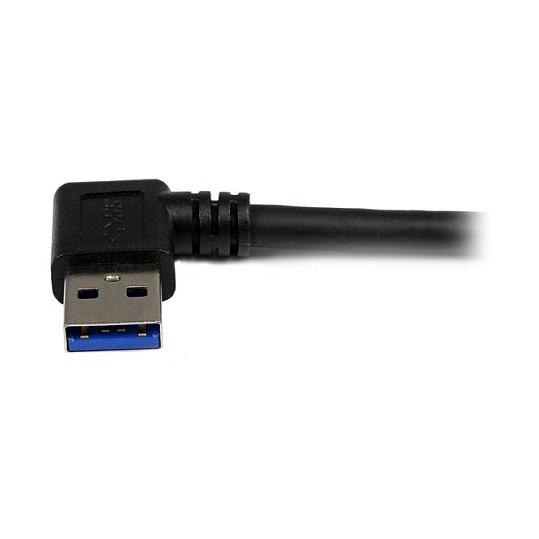 Kabllo USB StarTech.com USB3SAB1MRA, USB 3.0, USB-A Mashkull në USB-B Mashkull, 5Gbps, 1m, 90° - Zezë - 3
