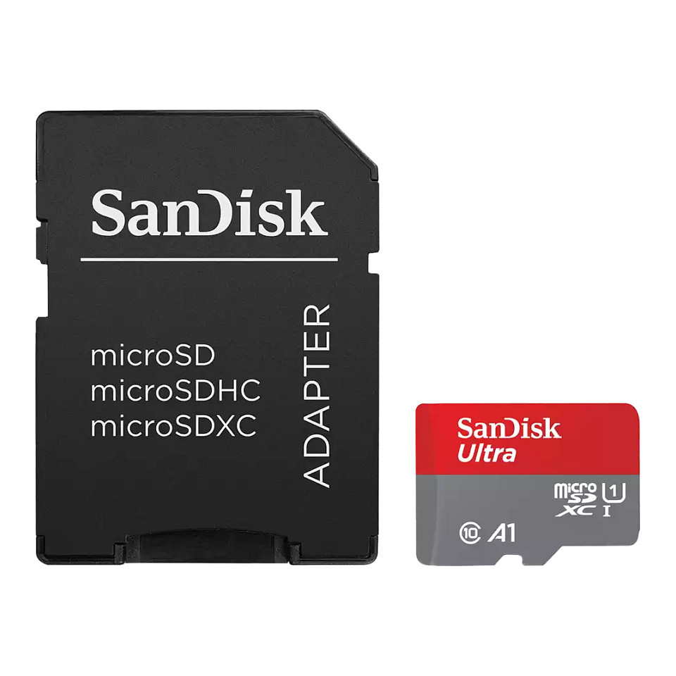Kartë Memorie SD SanDisk Ultra / SDSQUAB-064G-GN6MT / 2x64GB / microSDXC / UHS-I U1 / Class 10 / A1 / 140MB/s - Gri/Kuqe - 2