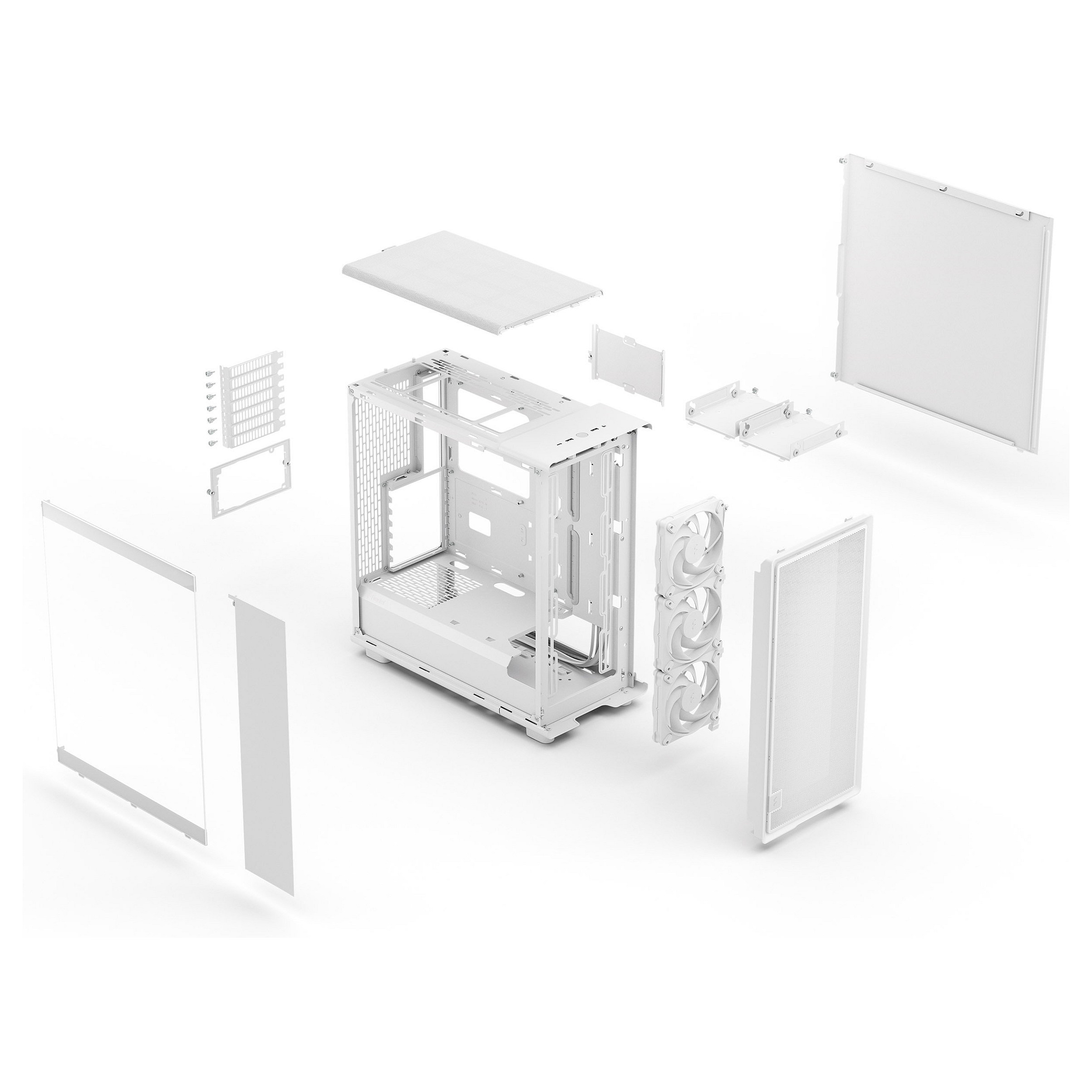 Kasë PC Fractal Design Epoch White TG Clear Tint / Midi Tower / 3x 120mm Fan / ATX / SSD 2.5" - Bardhë - 17