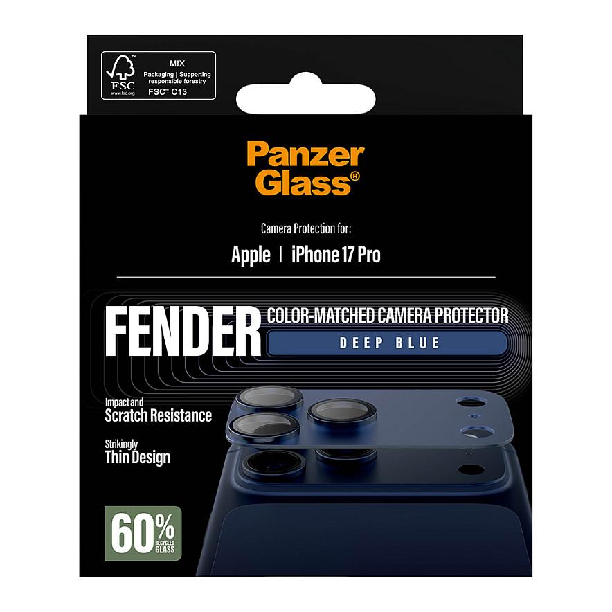 Mbrojtës për Kamerë PanzerGlass Fender, iPhone 17 Pro, 0.48mm, Xham i Temperuar, 60% i Ricikluar - Blu e errët - 3