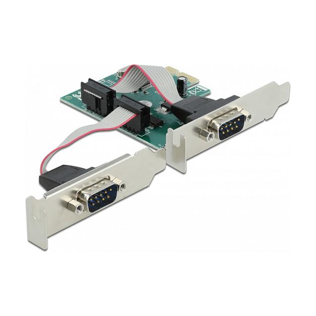 Karta të Rrjetit Delock 90007, PCI Express x1, 2 x RS-232 DB9, WCH CH382L, 921.6Kbps - Gjelbër - 3