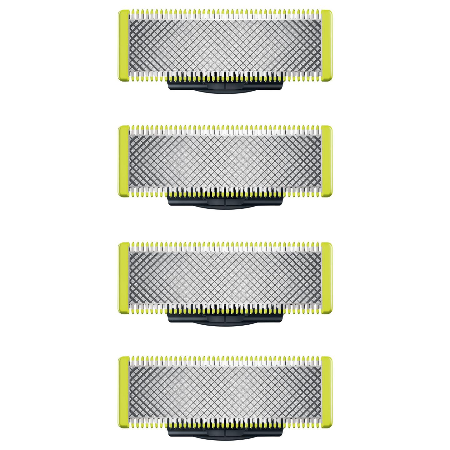 Teh zëvendësues për makinë rroje Philips OneBlade QP240/50 / Dual Protection / Contour-Following / 4 Muaj / 4 Copë - Argjend/Zezë/Gjelbër - 3