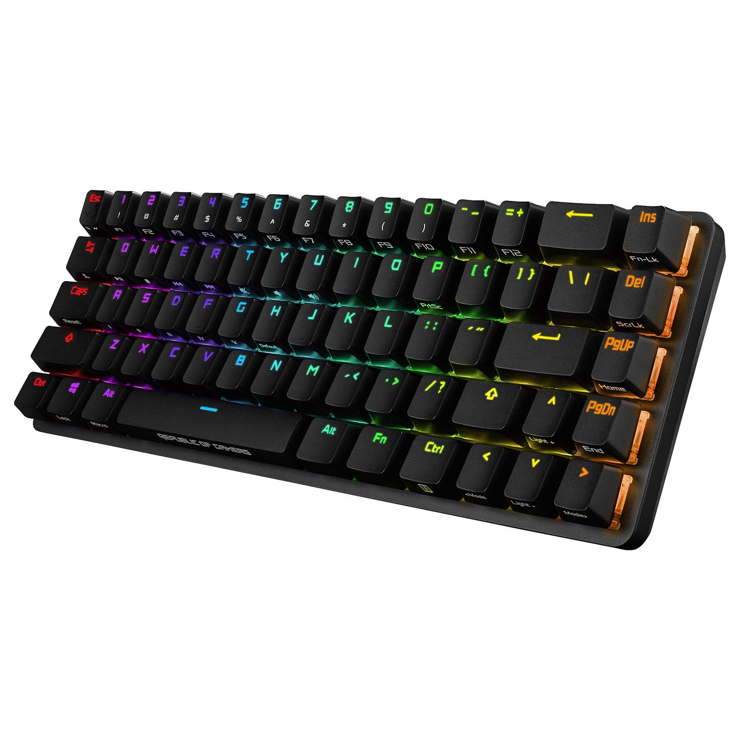 Tastierë Gaming ASUS ROG Falchion / Wired / 65% / Cherry MX RGB Red / USB + RF Wireless 2.4 GHz / AZERTY FR / RGB - Zezë - 3