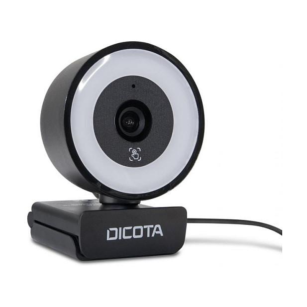 Webcam DICOTA D32066, 5MP, 30 fps, USB-A, Autofokus, Mikrofon i Dyfishtë, Ringlight 3 Nivele - Zezë - 2