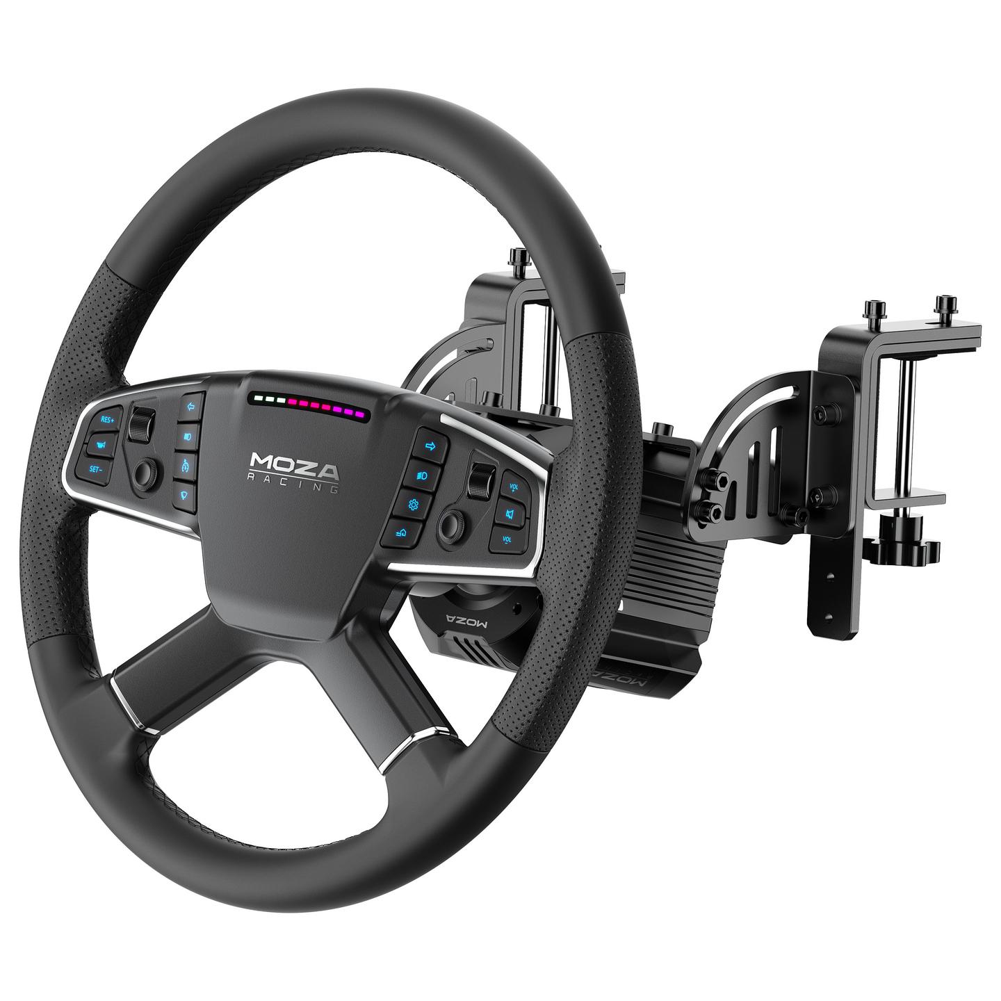 Timon dhe Pedale MOZA Racing R5 Pro Truck Driving Simulator, RS112, PC, Direct Drive, 6 Nm, Rrotullim deri në 2700°, 14 Butona – Zezë - 3