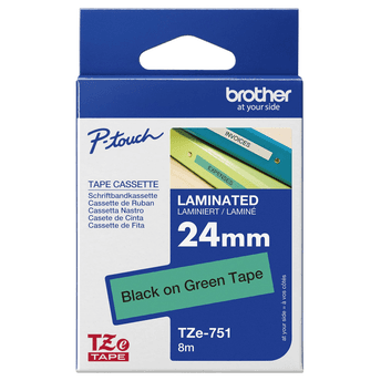Shirit për Printer 3D Brother Colour Ribbon TZE-751 / TZE751 - Zezë mbi Gjelbër