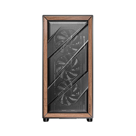 Kasë PC Antec FLUX / Midi Tower / E-ATX + ATX / 3x 120mm + 1x 140mm Fan / Tempered Glass + Wood - Zezë - 5