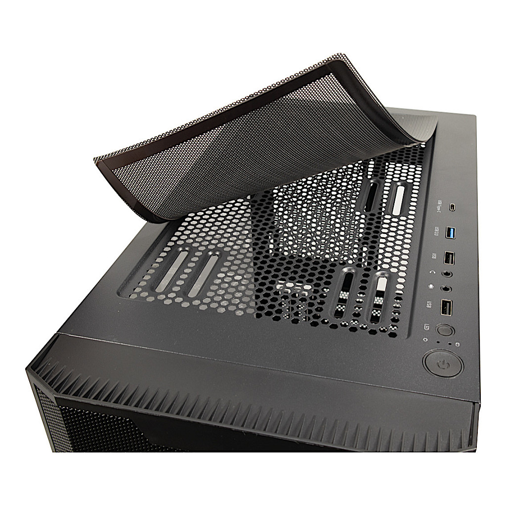 Kasë PC Inter-Tech IT-3503 Airstream / Midi Tower / eATX / ATX / 2x 200mm ARGB Fan / 1x 3.5" + 3x 2.5" Bay / Tempered Glass / USB-C - Zezë - 9