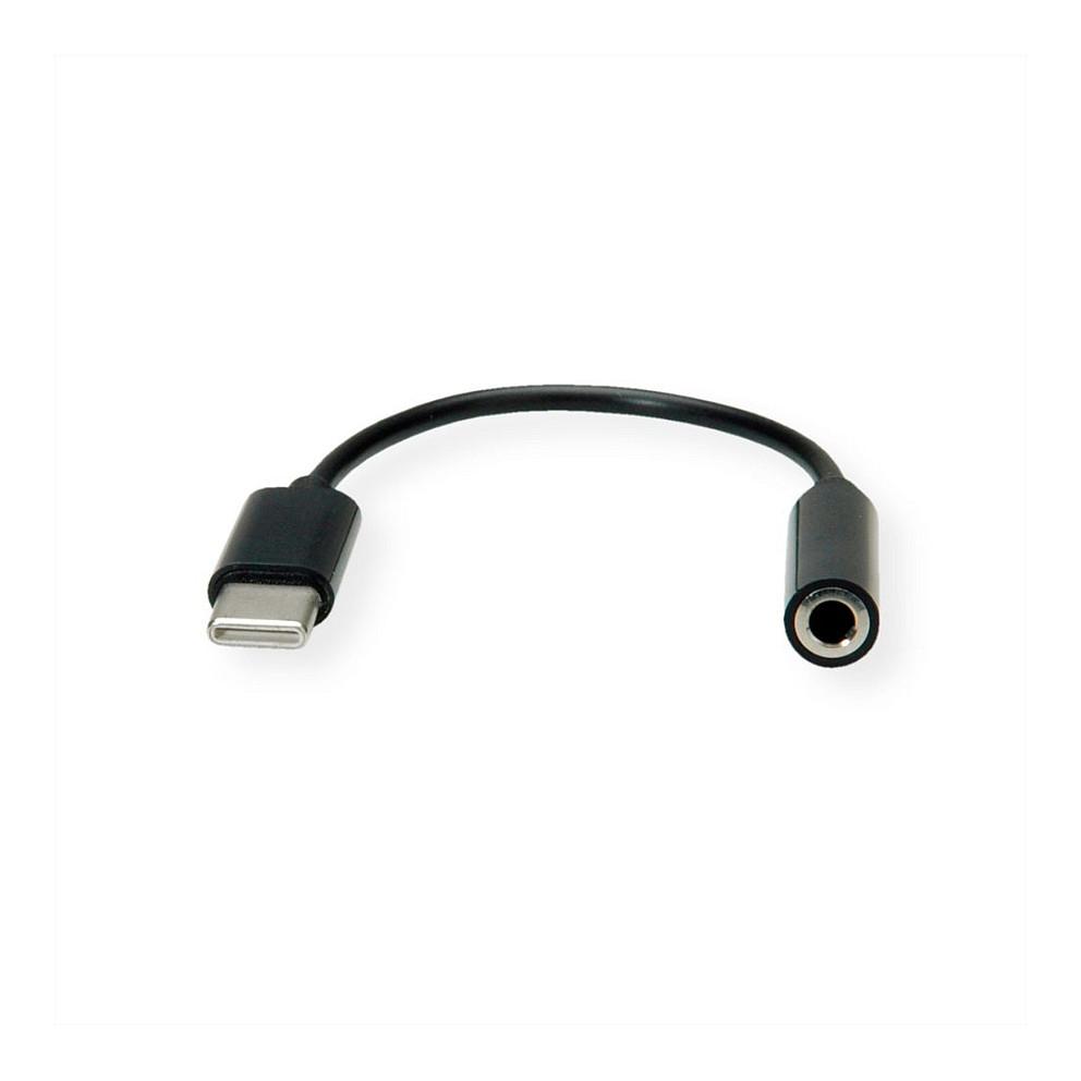 Adapter Audio VALUE 12.99.3214, USB-C Mashkull në 3.5mm Femër, 13cm - Zezë - 4