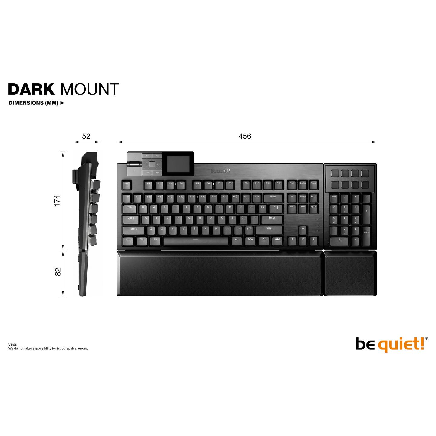 Tastierë Gaming be quiet! Dark Mount Silent Tactile / Full-Size / Mekanike / Silent Tactile Switches / QWERTZ / RGB / USB - Zezë - 10