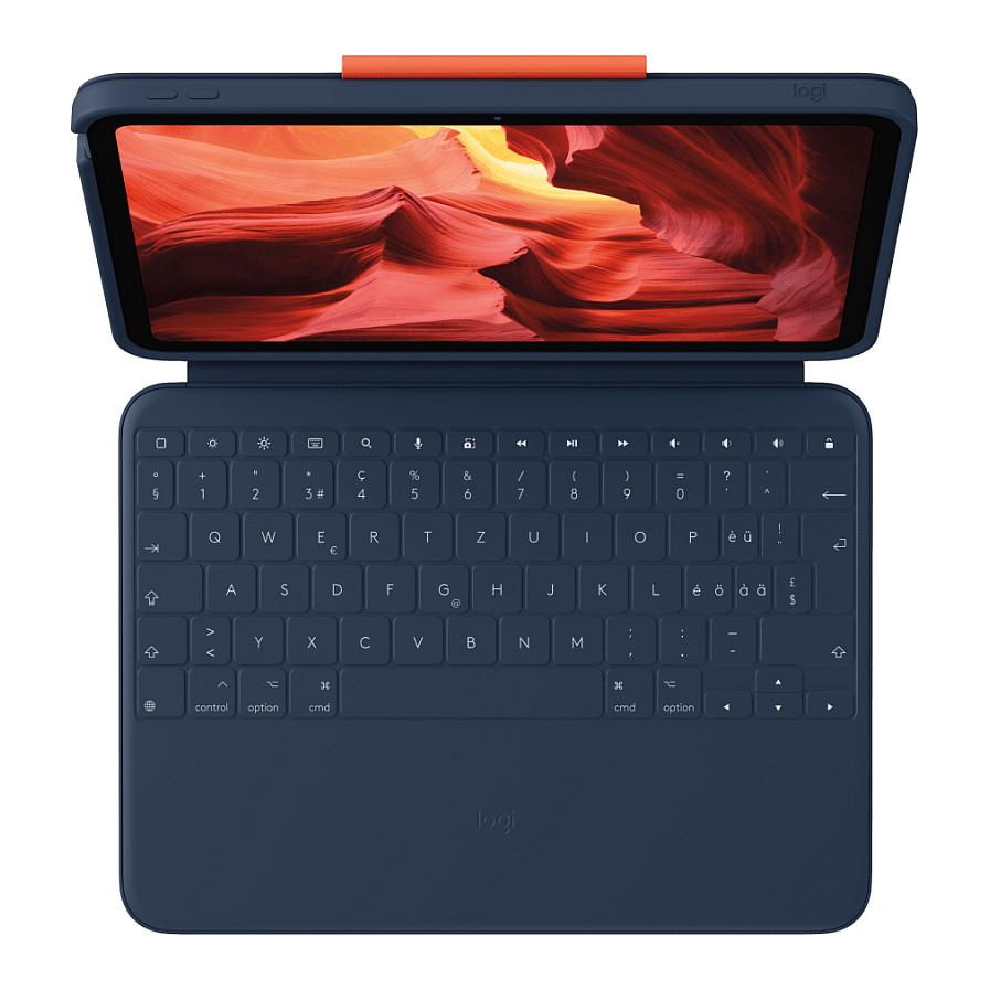 Case me Tastierë për Tablet Logitech Rugged Combo 4, për iPad 10th Gen, Tastierë QWERTZ, Smart Connector, Classic Blue - Blu - 7