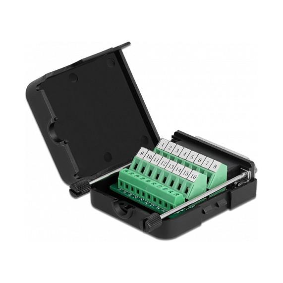 Adapter Paralel DeLOCK 66267 / DB25 Female në Terminal Block 26-pin / 1:1 / Me mbështjellës - Zezë - 2