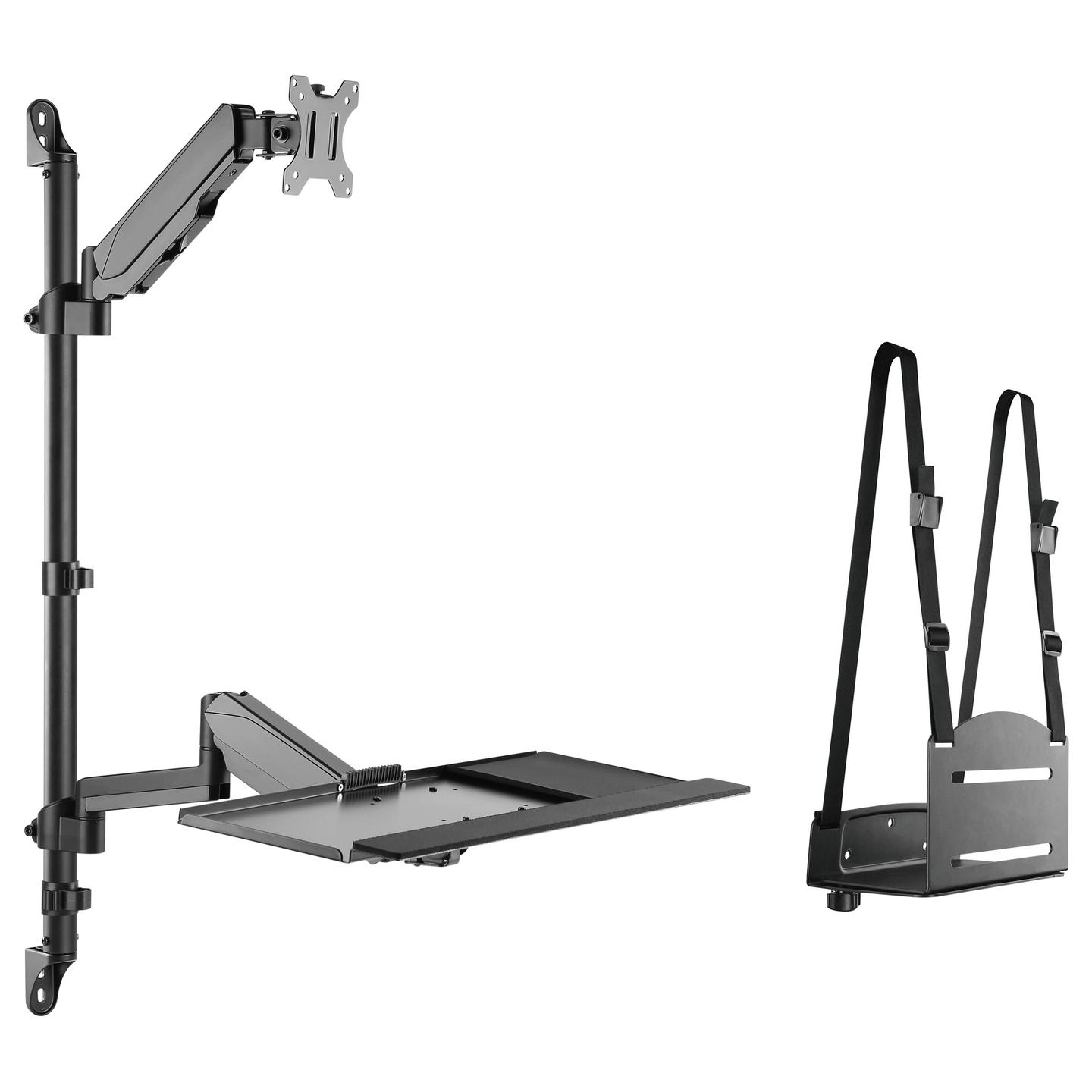 Mbajtëse për Monitor Equip 650170 / 1 Monitor / 17–32" / deri 8kg / VESA 75x75 & 100x100 / Gas Spring / Montim në Mur - Zezë - 2