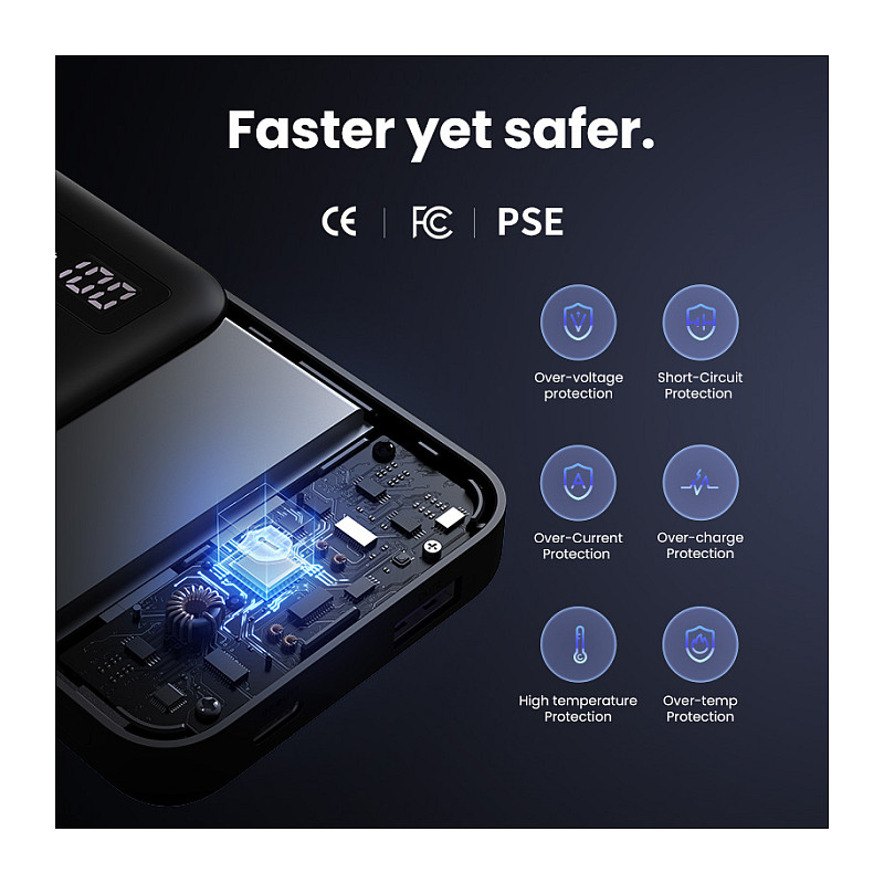 Power Bank Ugreen PB311 / 10000mAh / USB-C + USB-A / 20W / 22.5W / Power Delivery 3.0 / Quick Charge 3.0 – Zezë - 8