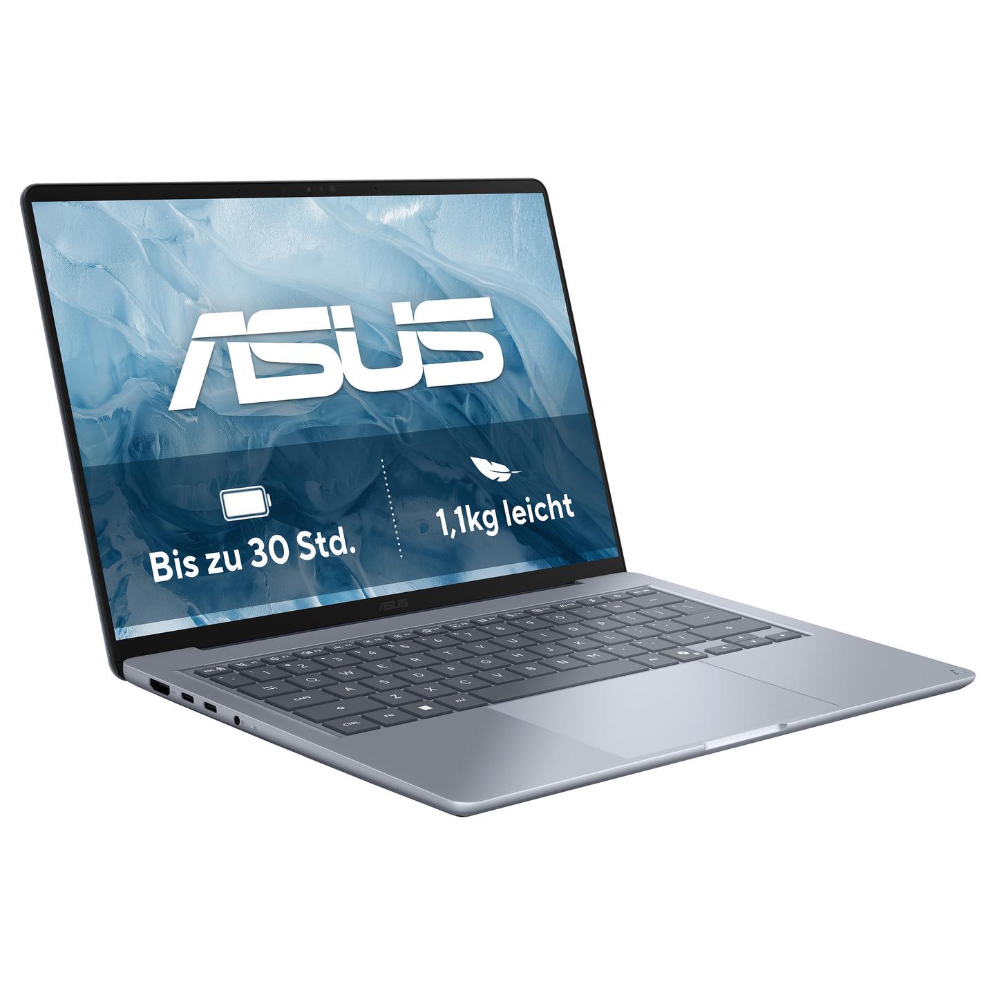 Laptop ASUS Zenbook 14 UX3480QA-SF003W, Snapdragon X X1-26-100, 16GB LPDDR5X, 512GB, 14" WUXGA OLED 60Hz, Qualcomm Adreno - Blu - 2