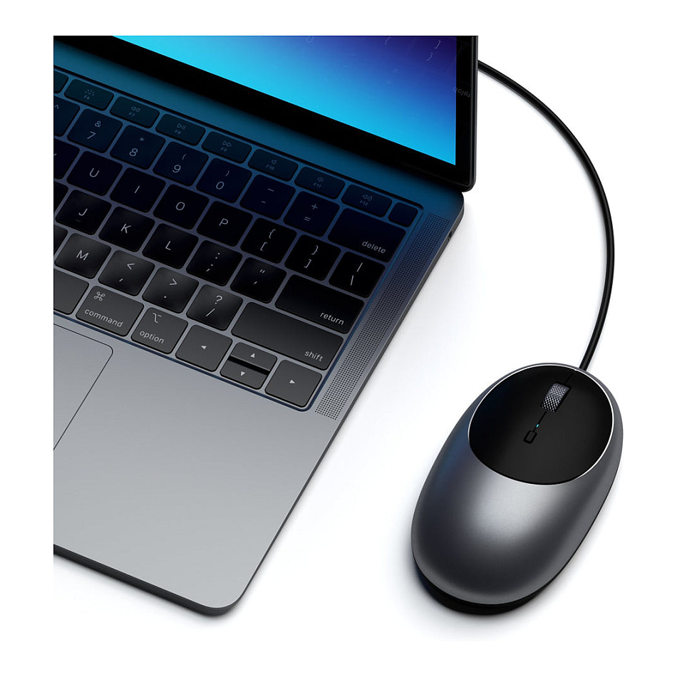 Maus me kabllo Satechi C1 / USB-C / Optik / 3200 DPI / 3 Butona - Gri/Zezë - 2