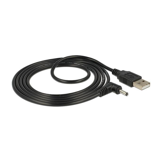 Kabllo për Furnizim me Energji DeLOCK 83577, USB-A në DC 3.5 x 1.35mm, 1.5m, 5V, 90° - 2