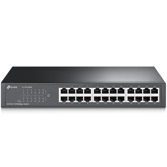 TP-Link TL-SF1024D 24-Port 10/100Mbps Unmanaged Desktop/Rackmount Switch Metalik – E Zezë