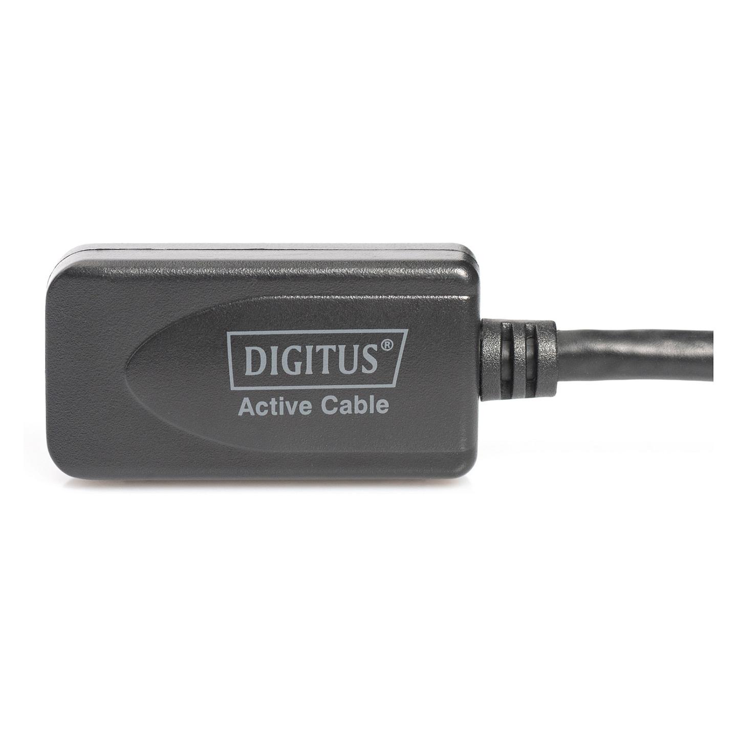 Kabllo USB DIGITUS DA-73104 / USB 3.2 Gen 1 Type-A Mashkull në Type-A Femër / Aktiv / 5m / 5Gbps – Zezë - 3