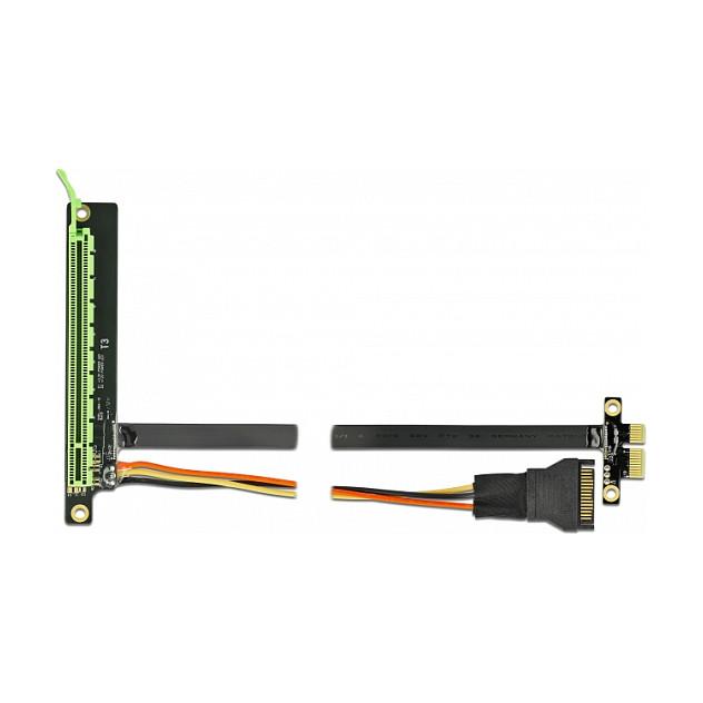 Kartë Riser PCI Express Delock 85768 / PCIe 3.0 x4 në x4 / Kabllo fleksibël 30cm / 30 AWG - E zezë