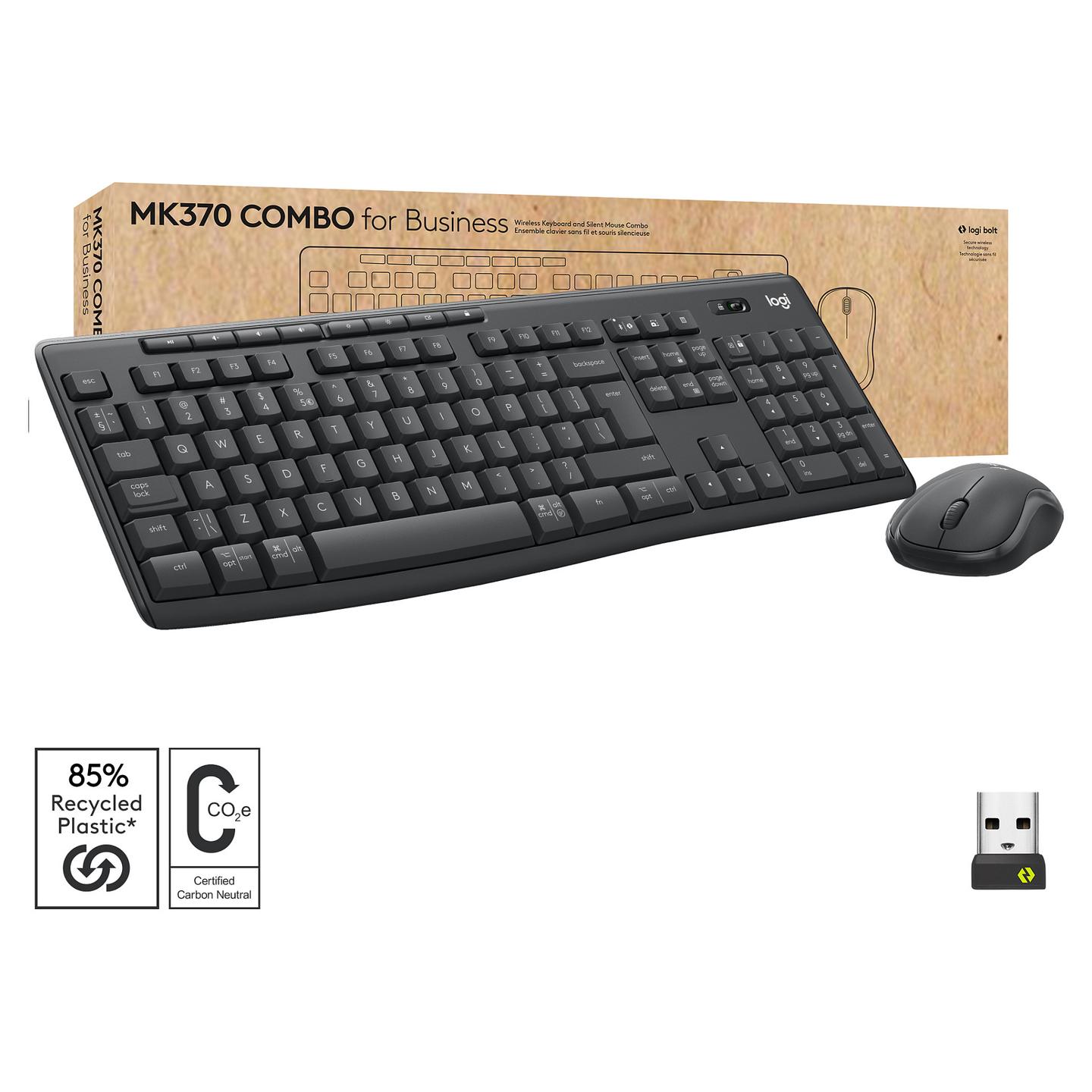 Combo (Tastierë & Maus) Logitech MK370 for Business, Wireless, Logi Bolt, Bluetooth, QWERTY Italian, Maus 1000 DPI – Grafit - 7