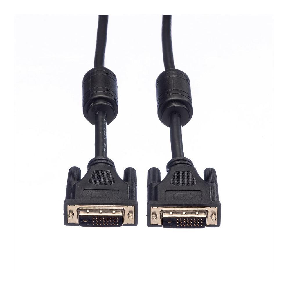 Kabllo DVI ROLINE 11.04.5556 / DVI-D (24+1) Dual Link / 7.5m / WQXGA - Zezë - 3