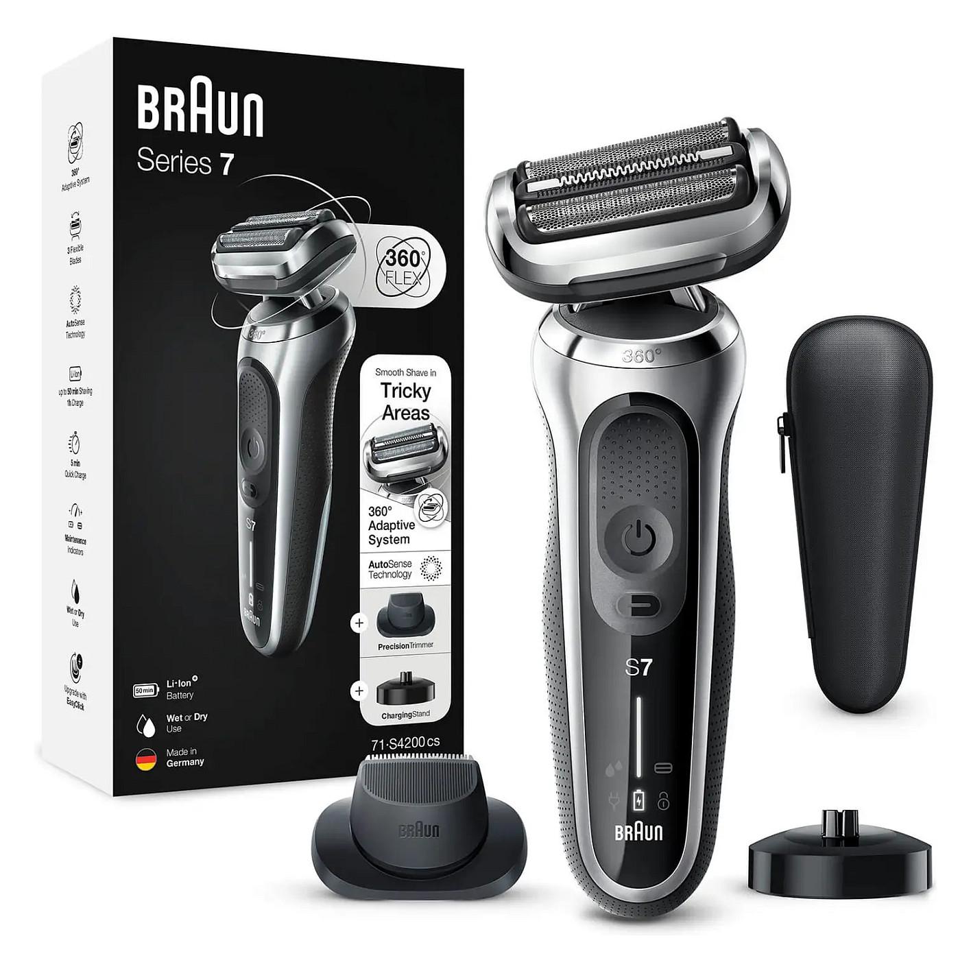 Makinë e rrojës Braun Series 7 71-S4200cs / 360° Flex / AutoSense / Wet & Dry / 50 Min / Quick Charge – Gri/Zezë
