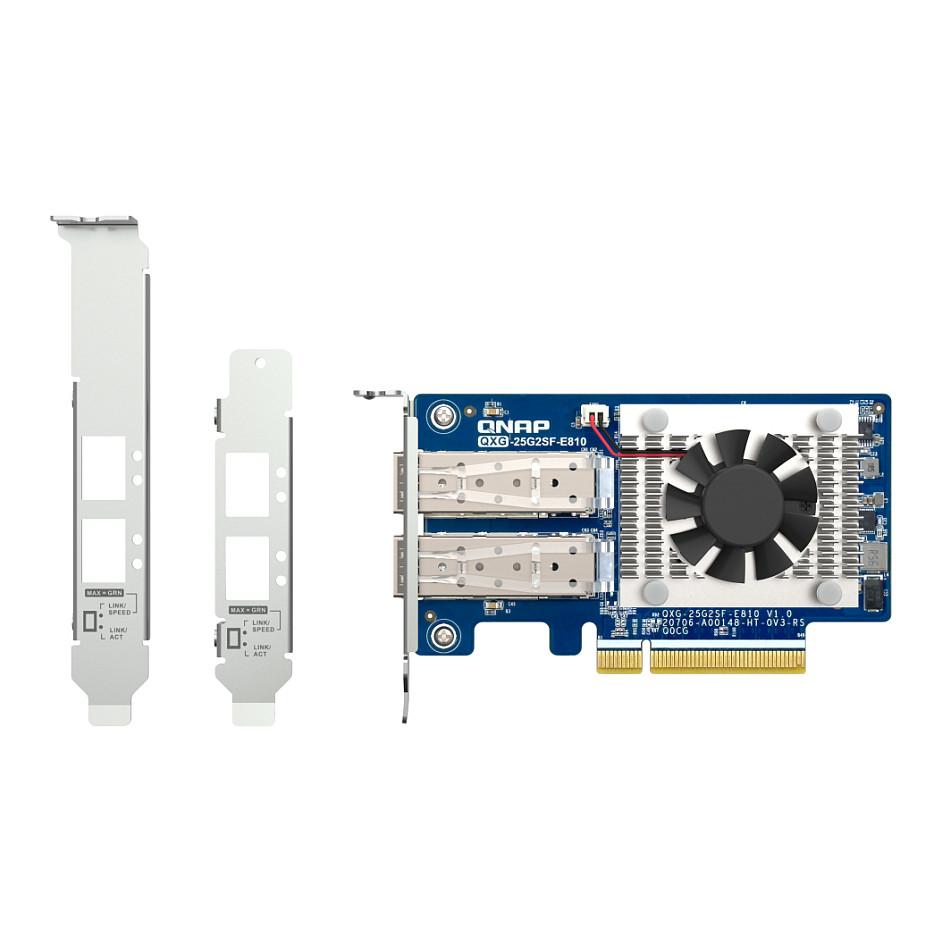 Karta të Rrjetit QNAP QXG-25G2SF-E810, PCI Express 4.0 x8, 2x 25 Gigabit SFP28, 10/25Gbps, Intel E810-XXVAM2, Low Profile + Full Height - Blu - 2