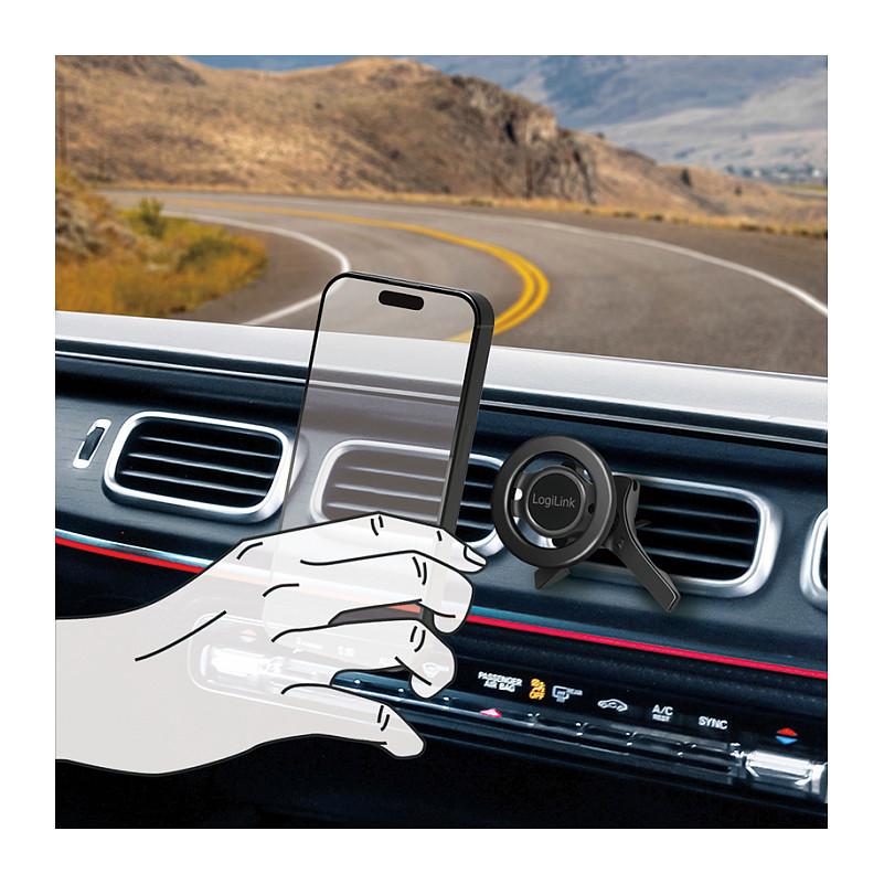 Mbajtëse për Telefon LogiLink AA0167 / Magnetike / 4.7–6.9" / N52H Magnet / 360° / 3-Point Stabilisation / 300g - Zezë - 7