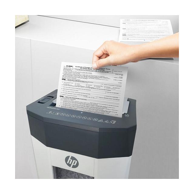 Shredder HP OneShred Auto 80CC, Automatik, 80 Fletë, 4,3 x 12 mm, P-4, 15 L - Bardhë, Gri - 9
