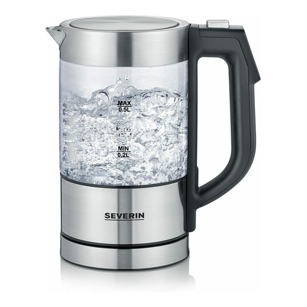 Çajnik Elektrik Severin WK 3458, 0.5L, 1100W, Temperaturë e Rregullueshme, 360° – Zezë, Transparente - 2