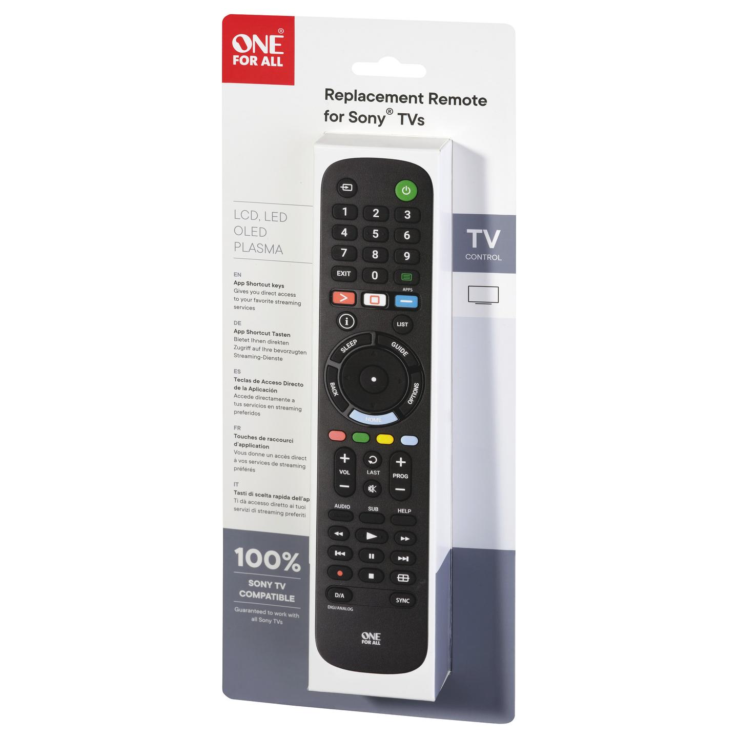 Telekomandë One For All URC4912, për TV Sony, IR, Funksion Mësimi - Zezë - 3