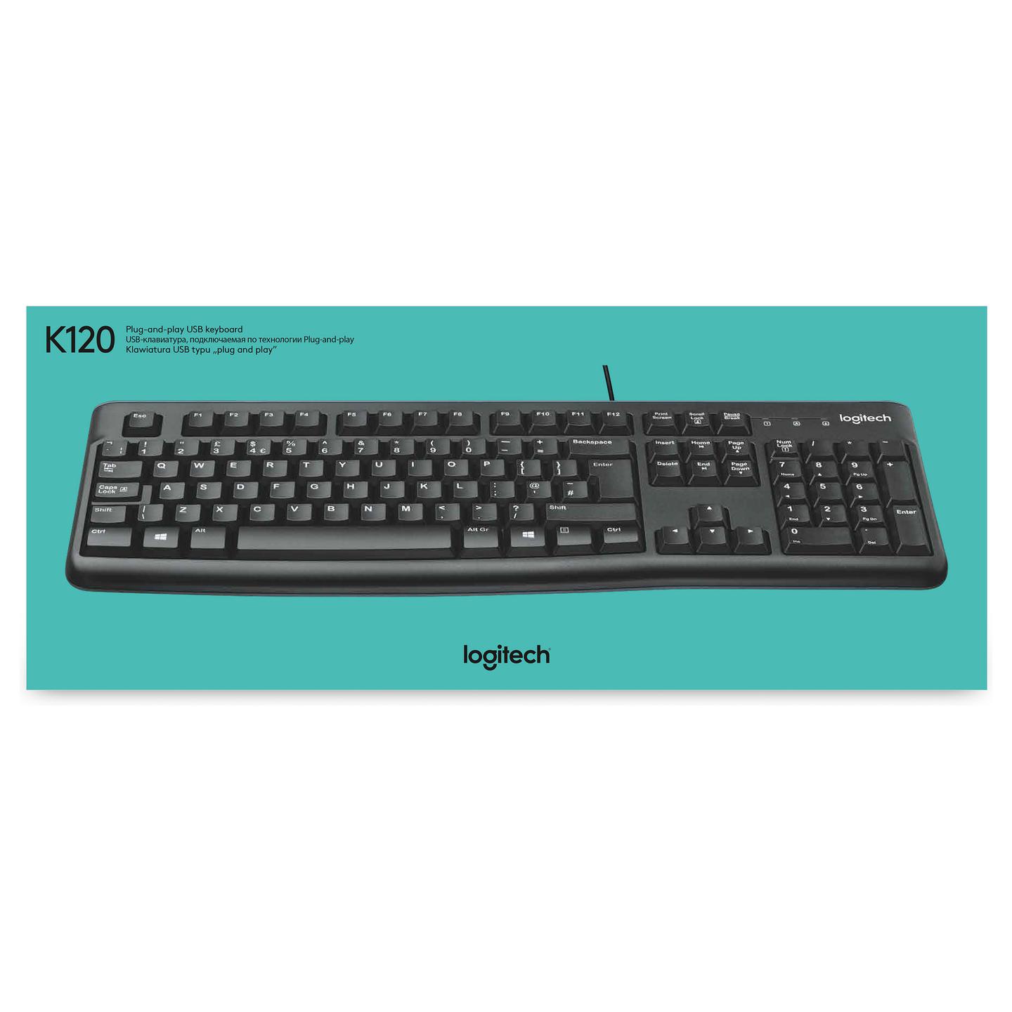 Tastierë me kabllo Logitech K120 / USB / Full-Size / AZERTY France / NumPad - Zezë - 13
