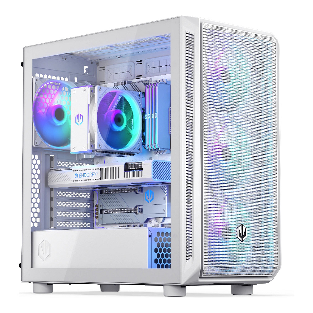 Kasë PC ENDORFY Arx 700 White ARGB / Mid Tower / ATX / 3x 140mm Front + 1x 140mm Rear Fan / ARGB / Mesh - Bardhë