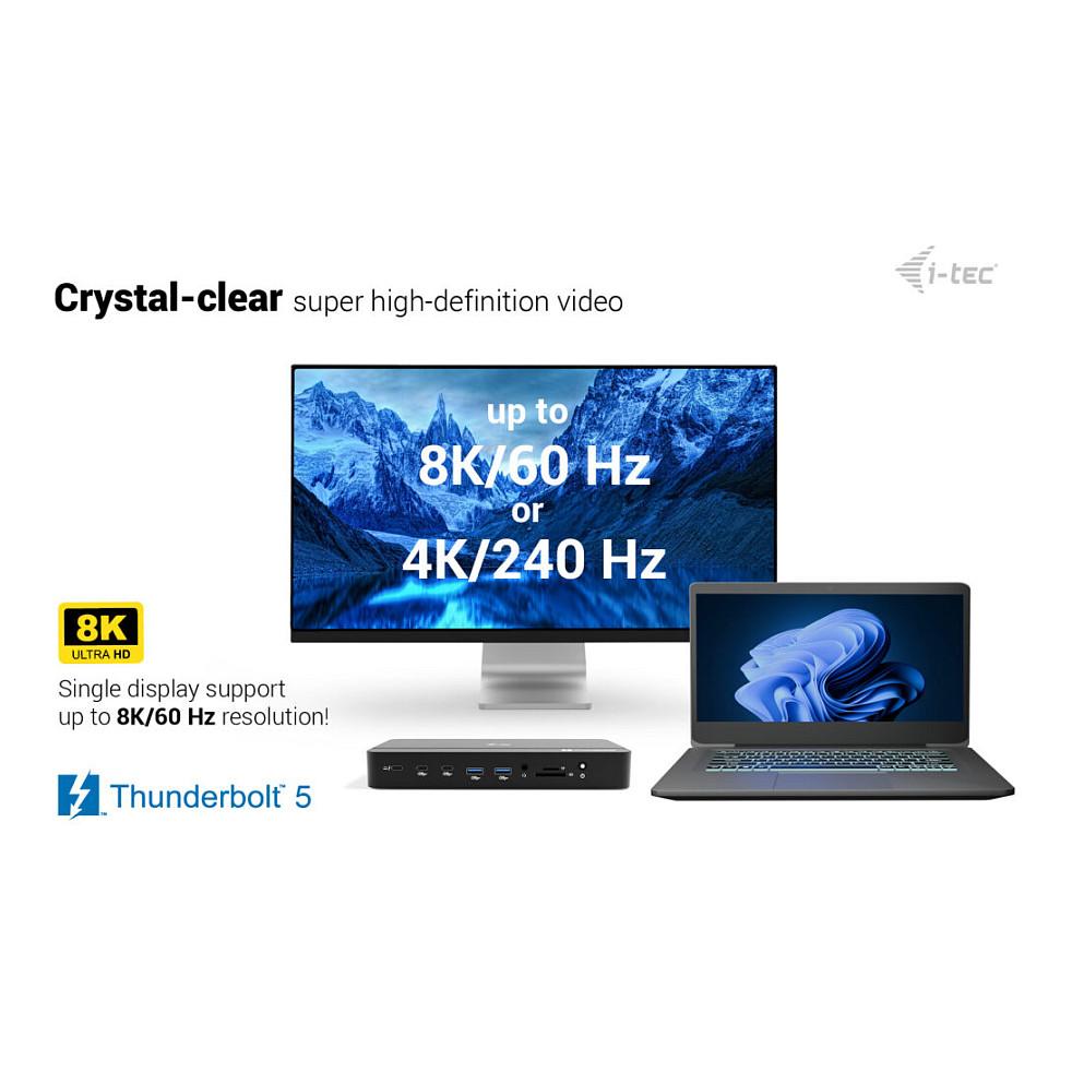 Docking Station i-tec TB5TRIPLEDOCKM2PD / 2x Thunderbolt 5 / 4x USB-A / 2x USB-C / DisplayPort / 2.5GbE / M.2 NVMe / SD-microSD / 140W PD – Zezë - 6