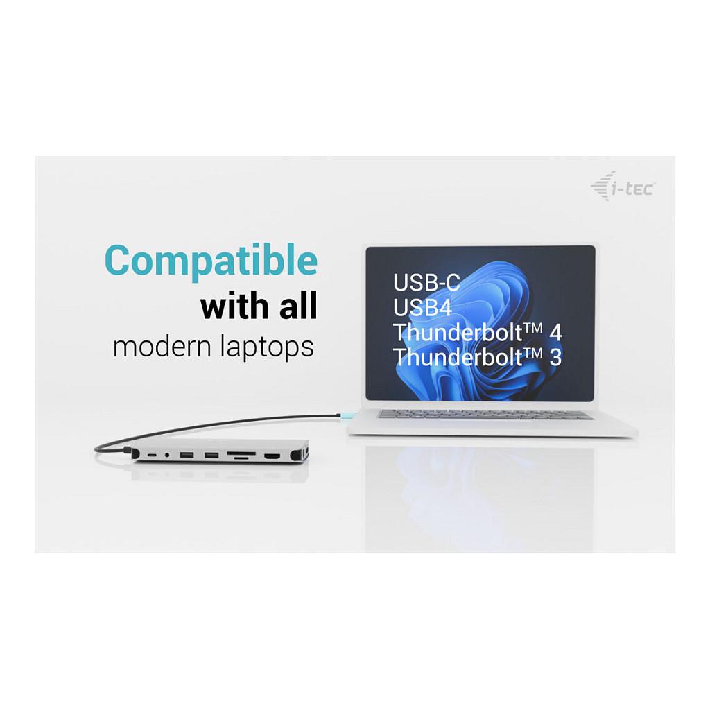 Docking Station i-tec C31NANOTRIPLED140, USB-C, 2x HDMI, Power Delivery 140W, USB, LAN, SD/microSD, Karikues 140W - Hiri - 8
