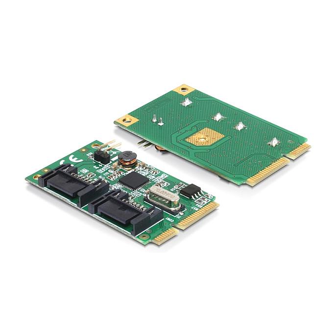 Kartë Zgjerimi Mini PCI Express Delock 95233 / Mini PCIe Full Size / 2x SATA 6Gbps / Asmedia ASM1061 - 2